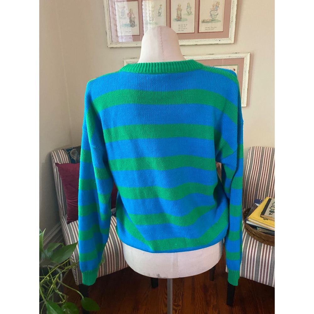 Vintage Mickey & Co Donnkenny Mickey Mouse Striped Knit Sweater Large 90s Retro - Picture 6 of 7